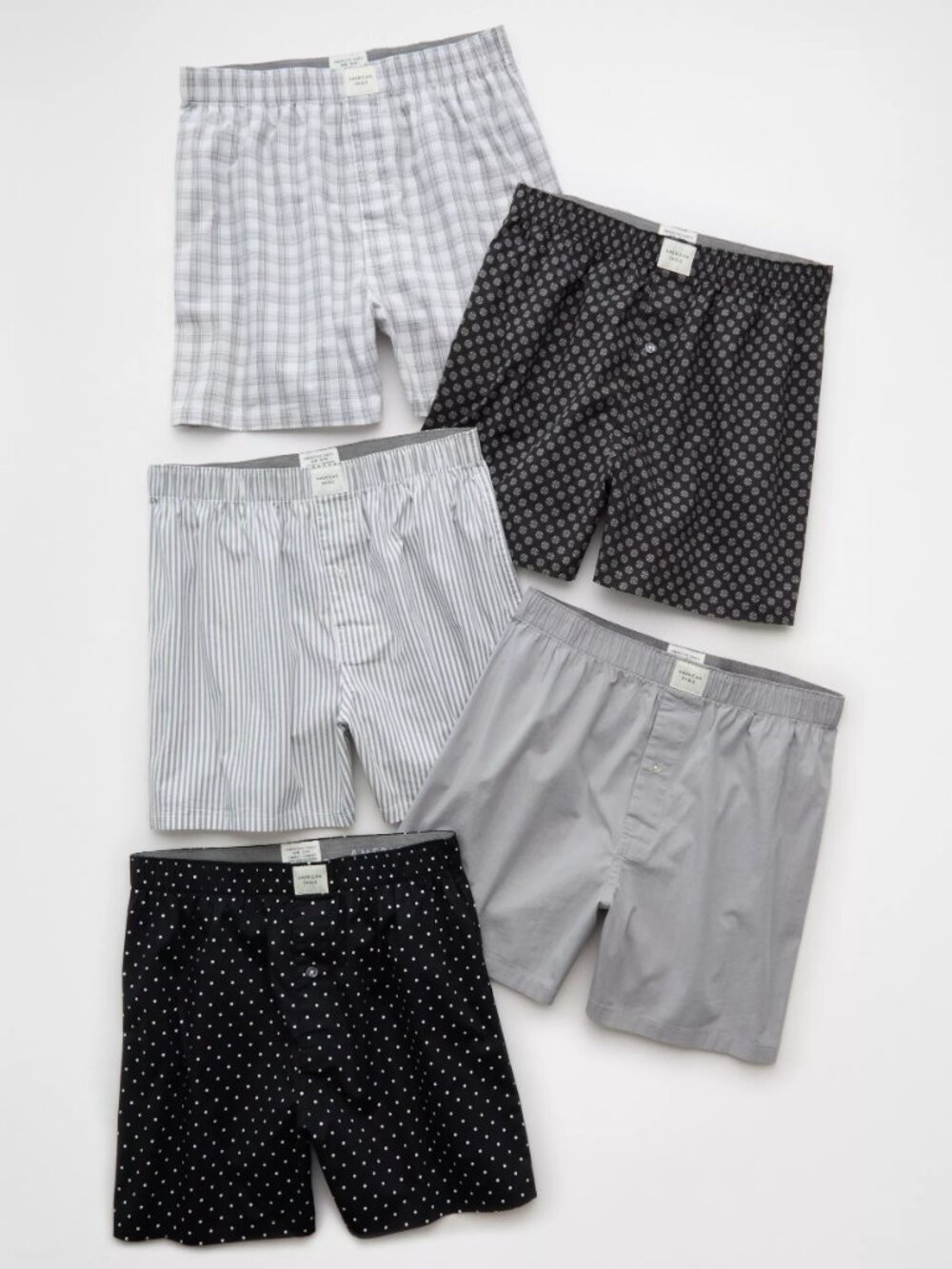 AE AMERICAN EAGLE Men's 4" Stretch Cotton Boxers 5-Pack - Sz XS - NEW NIB